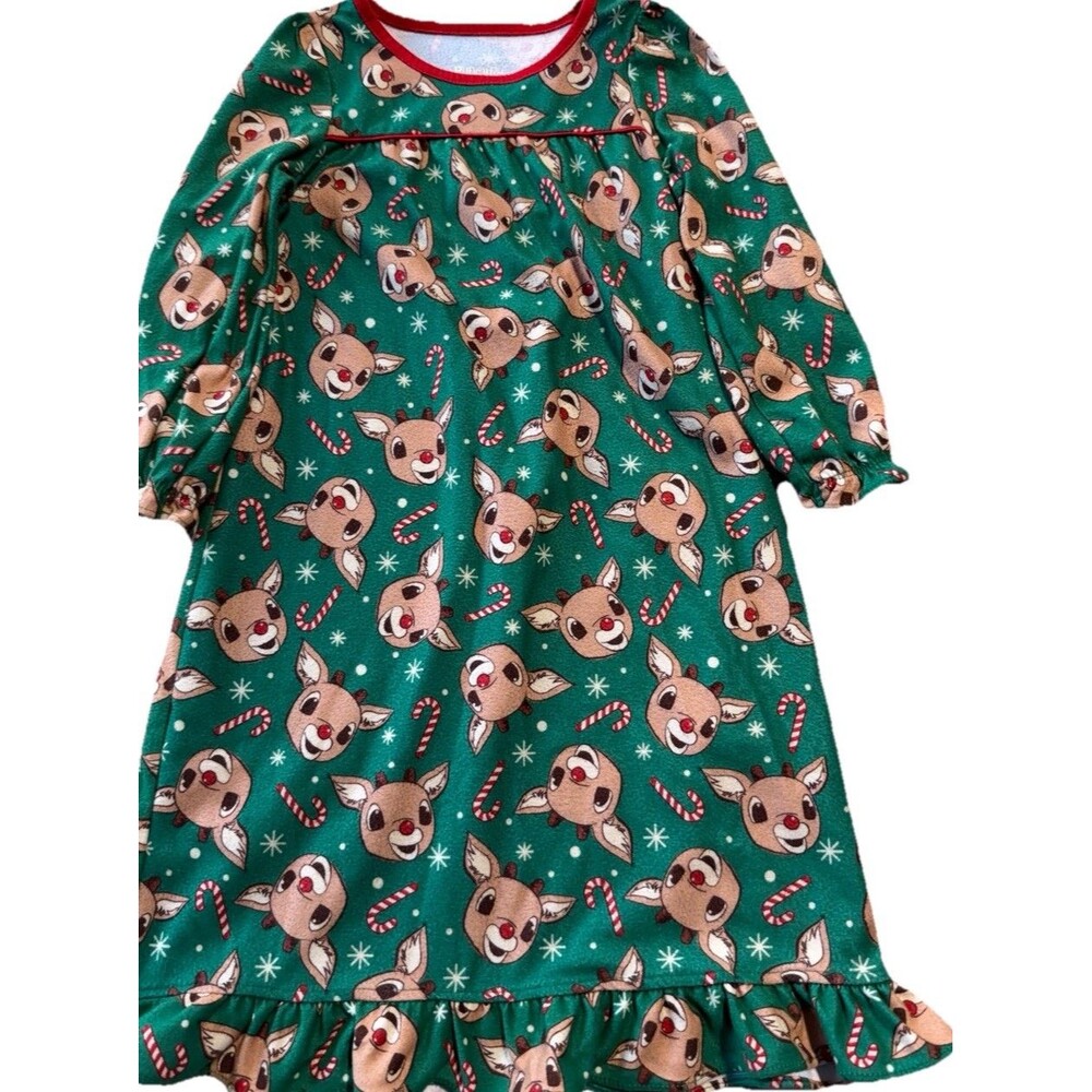 Rudolph the Red Nosed Reindeer Girl's Nightgown Christmas Pajamas Size 4T - Picture 2 of 6
